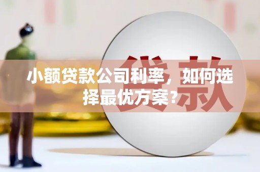 梓潼小额贷款公司利率，如何选择最优方案？