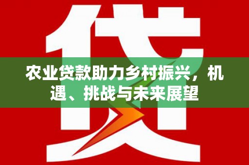 梓潼农业贷款助力乡村振兴，机遇、挑战与未来展望