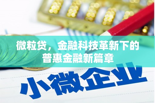 梓潼微粒贷，金融科技革新下的普惠金融新篇章