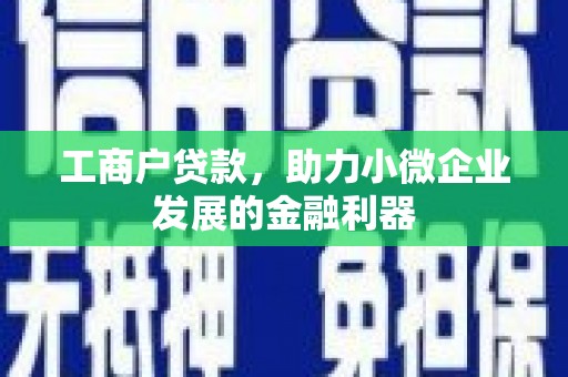 梓潼工商户贷款，助力小微企业发展的金融利器