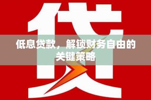 梓潼低息贷款，解锁财务自由的关键策略