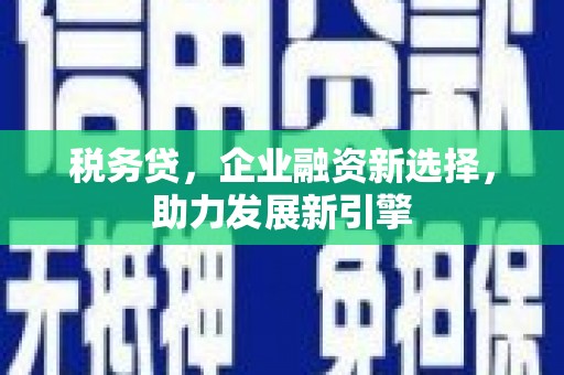 梓潼税务贷，企业融资新选择，助力发展新引擎