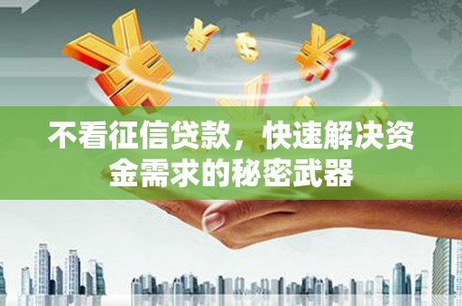 梓潼不看征信贷款，快速解决资金需求的秘密武器