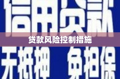 梓潼贷款风险控制措施